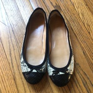 J Crew snakeskin flats faux